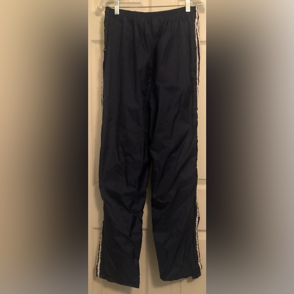 Adidas Lined Athletic Breakaway Pants Snaps Navy Blue - Picture 2 of 8